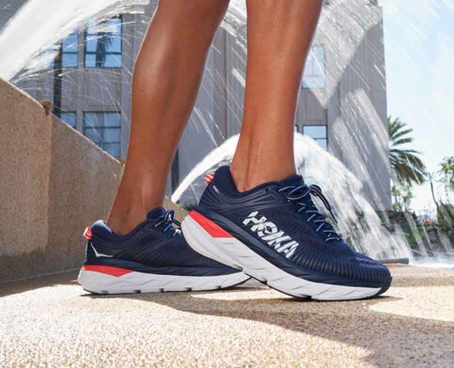 Hoka One One Tenisky Damske Námornícka Modrá/Biele - Bondi 7 - 05794-CHFK